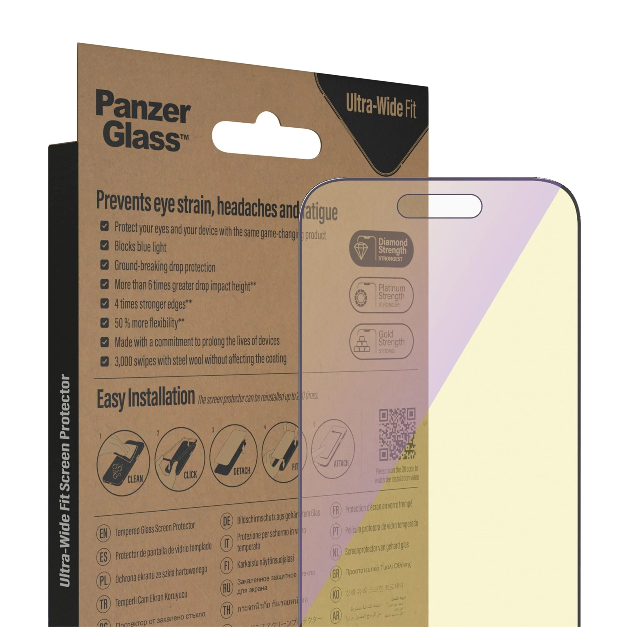 PanzerGlass® Anti-blue light Screen Protector iPhone 14 Pro | Ultra-Wide Fit w. EasyAligner - Image 6