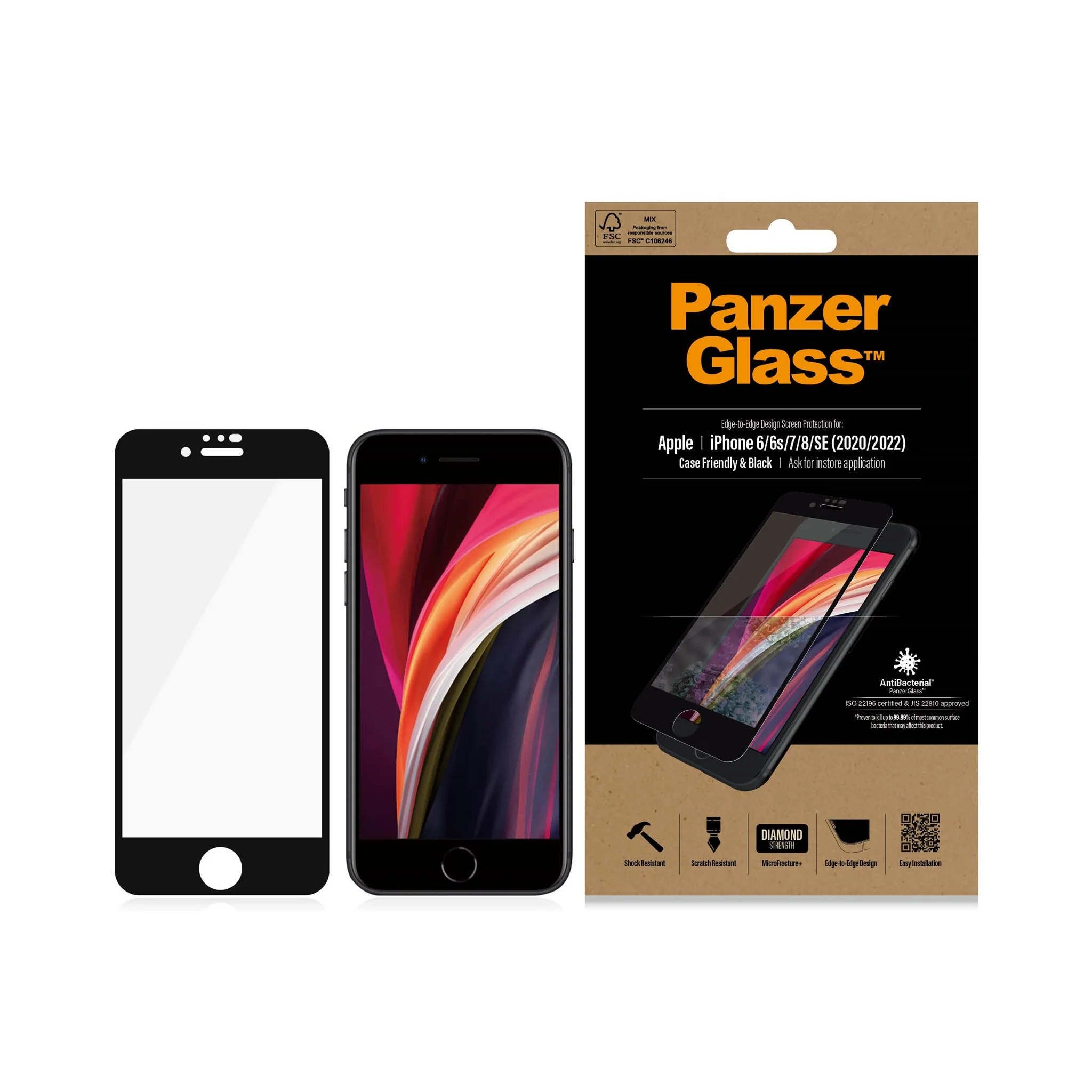 PanzerGlass® Screen Protector iPhone 8 | 7 | 6s | 6 | SE (2020/2022) | Edge-to-Edge - Image 3