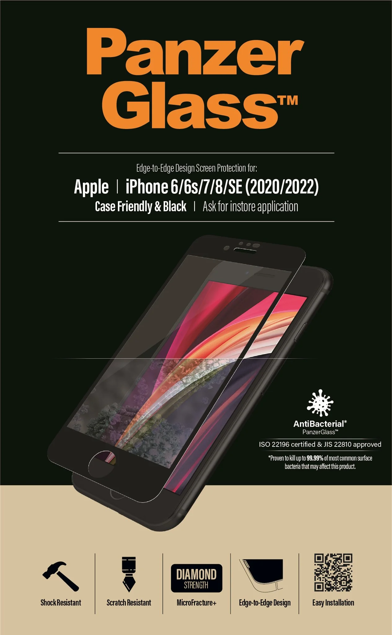 PanzerGlass® Screen Protector iPhone 8 | 7 | 6s | 6 | SE (2020/2022) | Edge-to-Edge - Image 9