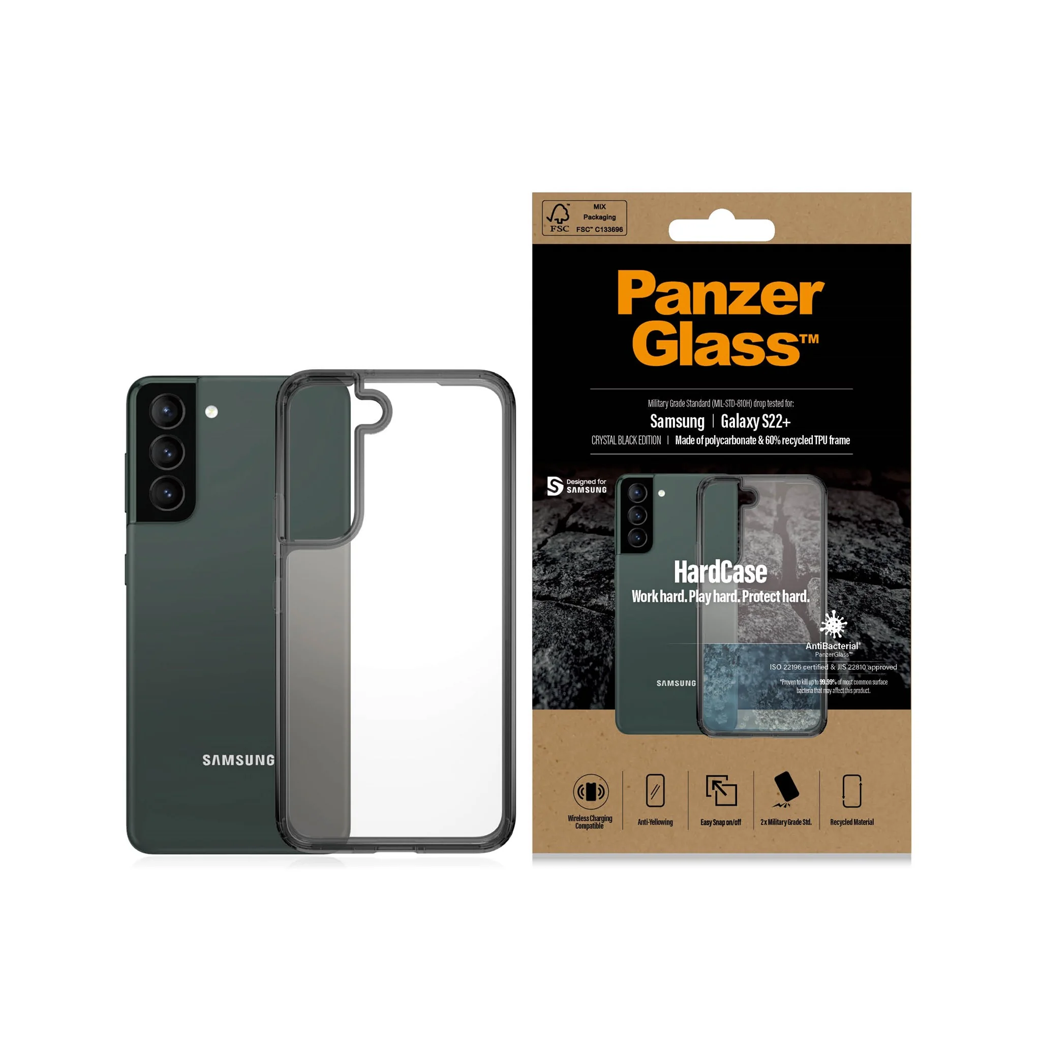 PanzerGlass® HardCase Samsung Galaxy S22+ 5G - Smokey Black - Image 3