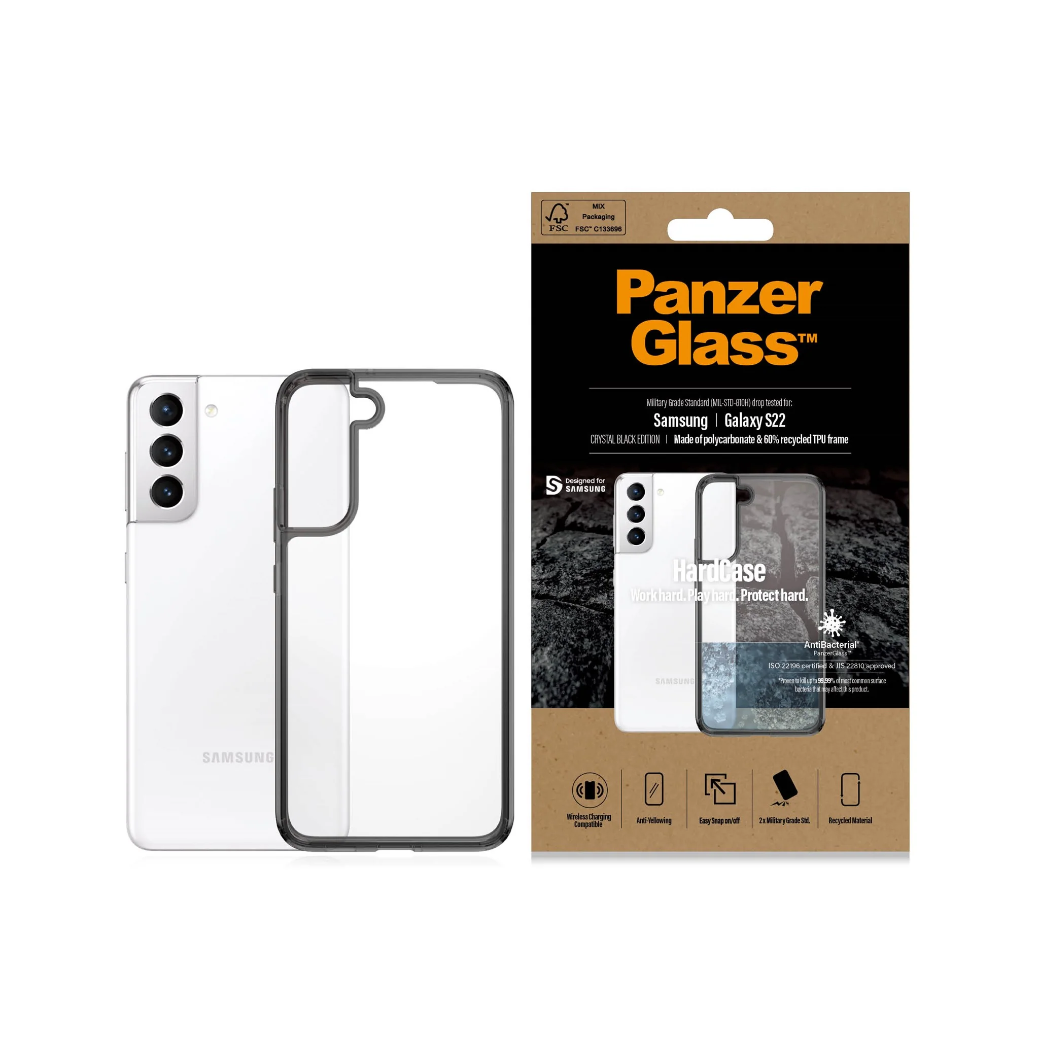 PanzerGlass® HardCase Samsung Galaxy S22 5G - Smokey Black - Image 3