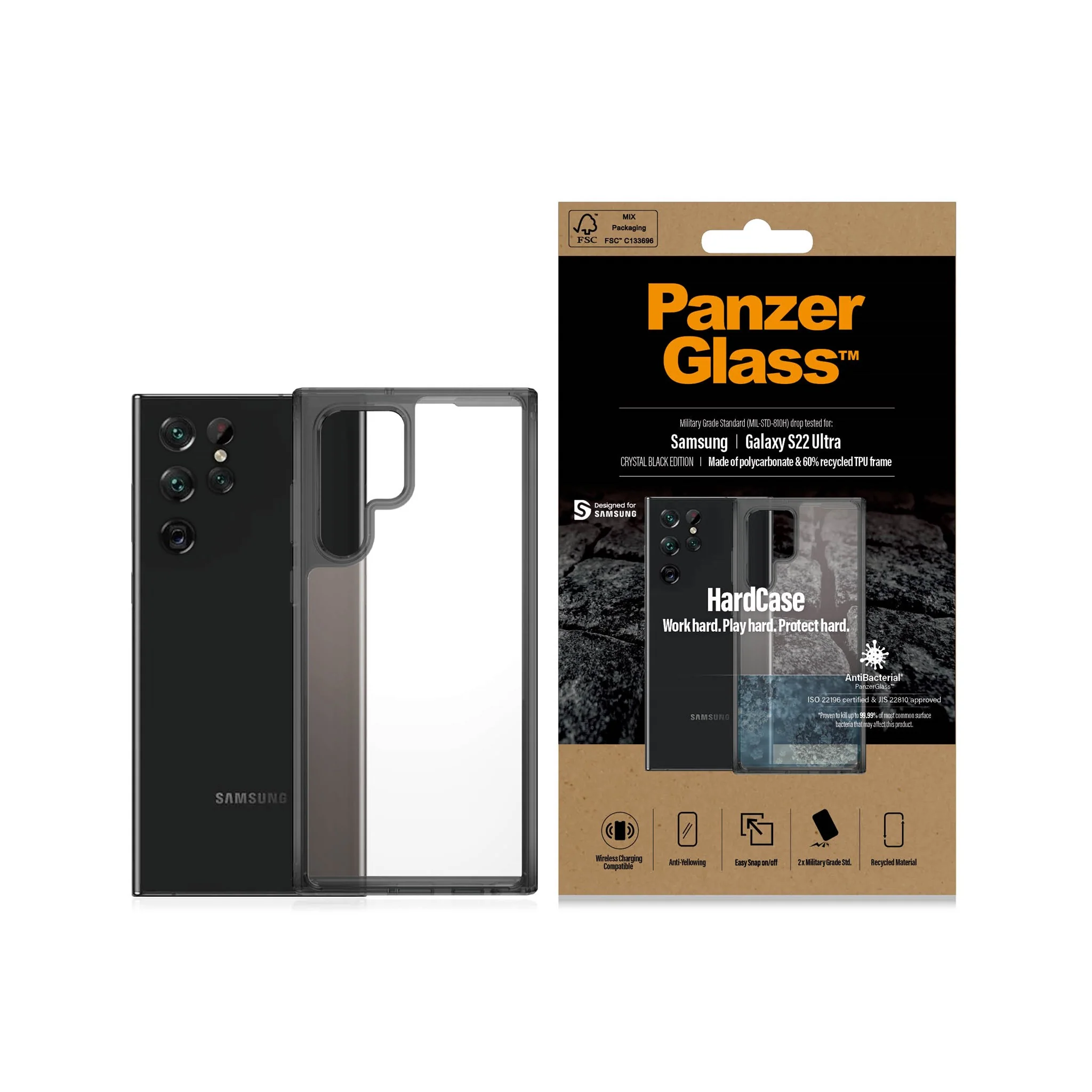 PanzerGlass® HardCase Samsung Galaxy S22 Ultra 5G - Smokey Black - Image 3